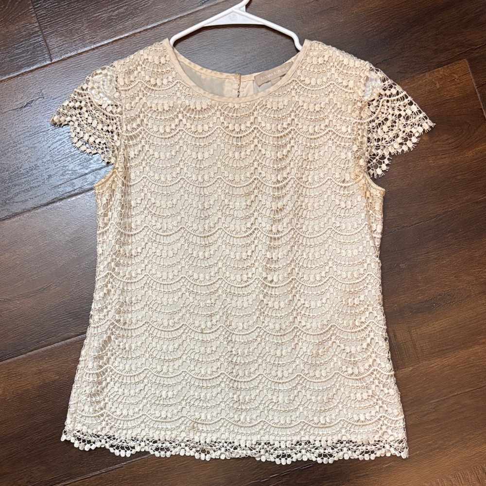Banana Republic Cream Lace and Lined Top 0P